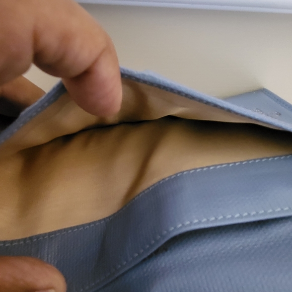 Authentic Chanel Vintage Blue Leather Timeless Long Button Wallet - Picture 14 of 16